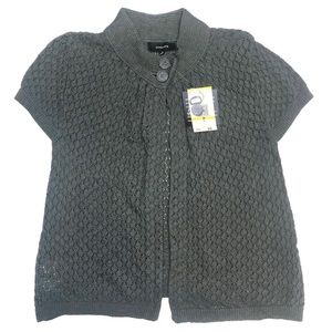 Jones Wear Open Knit Gray Cardigan Sweater Medium